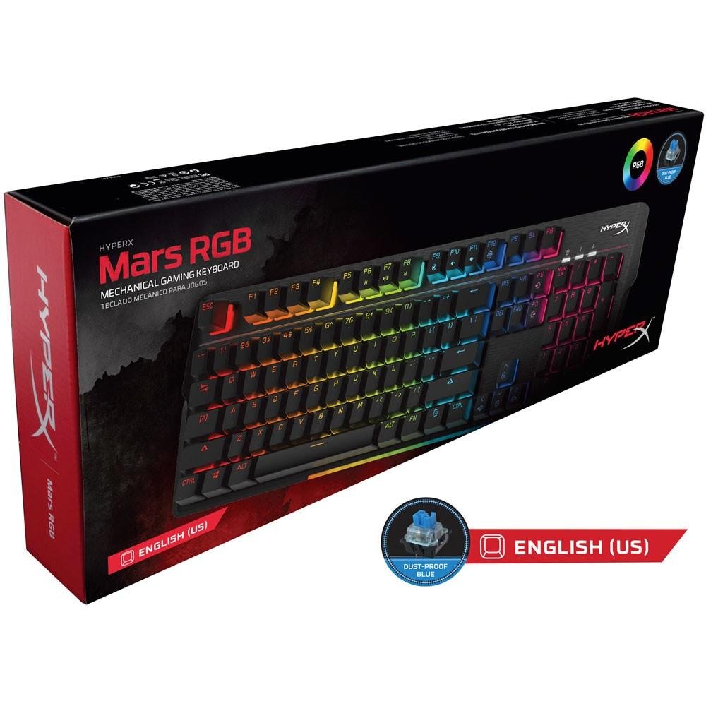 Teclado Mecânico Gamer HyperX Mars RGB, Switch Outemu Blue, US - HX-KB3BL3-US/R4