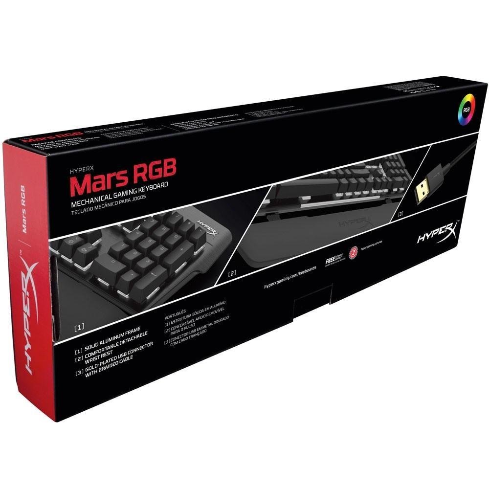 Imagem 8 de 8 do produto Teclado Mecânico Gamer HyperX Mars RGB, Switch Outemu Blue, US - HX-KB3BL3-US/R4