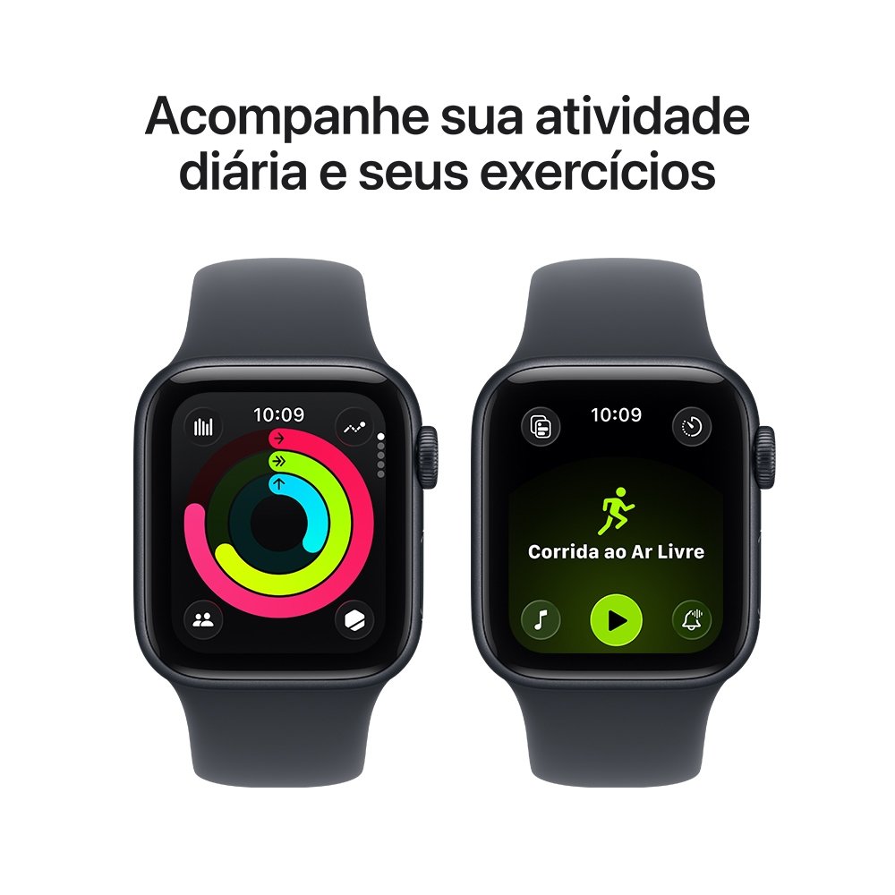 Apple Watch SE 3 GPS, Caixa Meia-noite de Alumínio de 40 mm, Pulseira Esportiva Meia-noite, Tamanho M/G - MEHC4AM/A - view 4