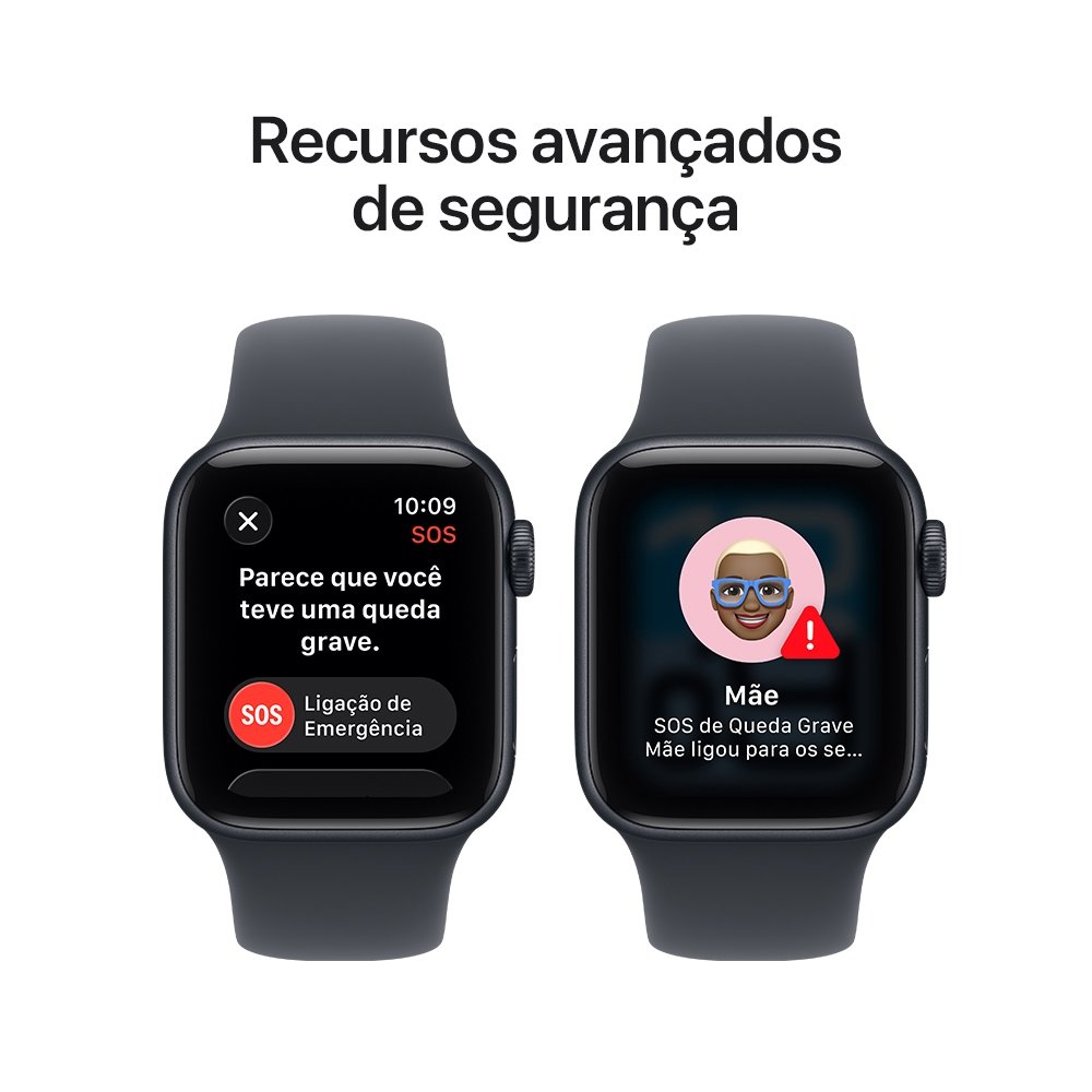 Apple Watch SE 3 GPS, Caixa Meia-noite de Alumínio de 40 mm, Pulseira Esportiva Meia-noite, Tamanho M/G - MEHC4AM/A - view 5
