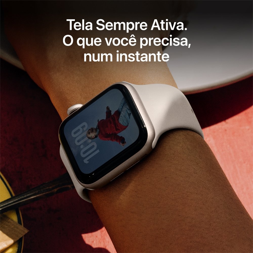 Apple Watch SE 3 GPS, Caixa Meia-noite de Alumínio de 40 mm, Pulseira Esportiva Meia-noite, Tamanho M/G - MEHC4AM/A - view 7