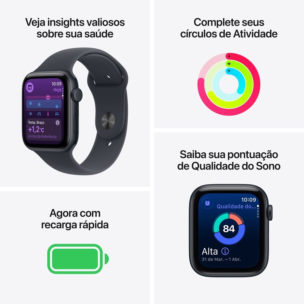 Apple Watch SE 3 GPS + Cellular, Caixa Estelar de Alumínio de 40 mm, Pulseira Esportiva Estelar, Tamanho M/G - MEP74AM/A - view 3
