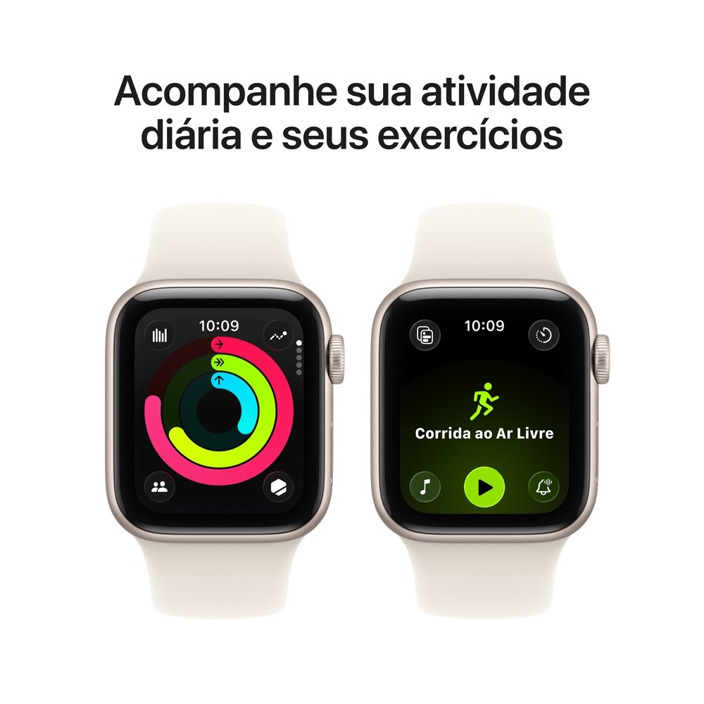 Apple Watch SE 3 GPS + Cellular, Caixa Estelar de Alumínio de 40 mm, Pulseira Esportiva Estelar, Tamanho M/G - MEP74AM/A - view 4