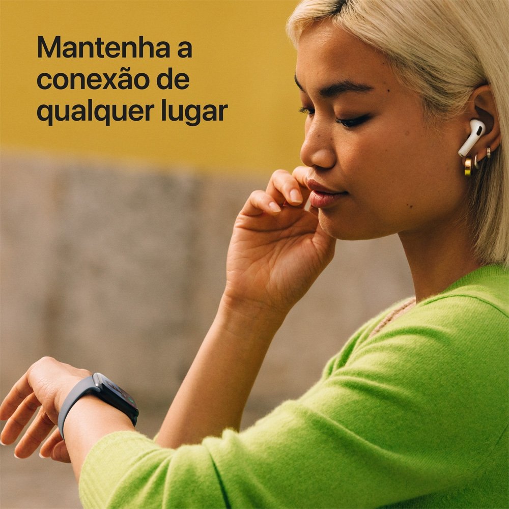 Apple Watch SE 3 GPS + Cellular, Caixa Estelar de Alumínio de 44 mm, Pulseira Esportiva Estelar, Tamanho M/G - MEPF4AM/A - view 4