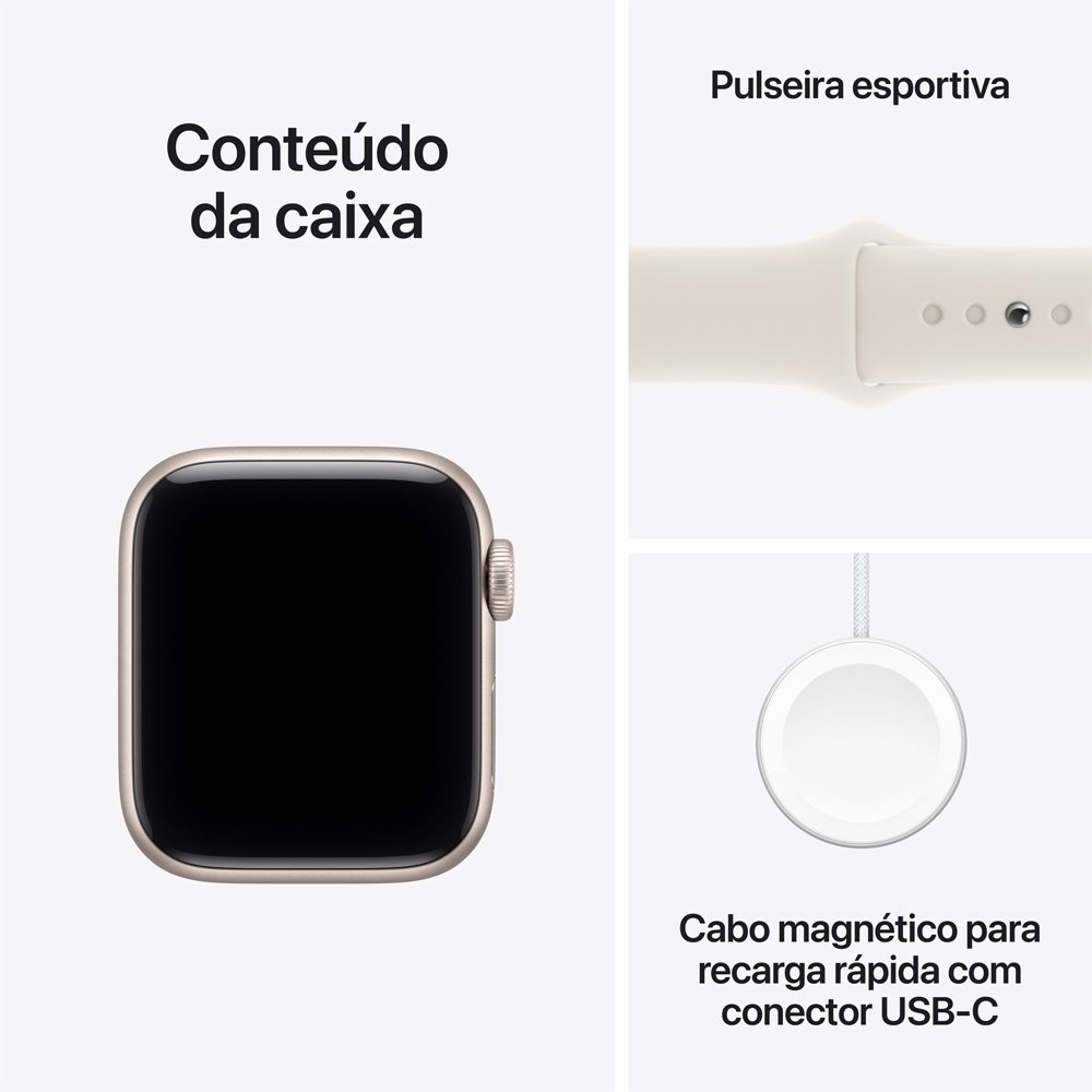Apple Watch SE 3 GPS + Cellular, Caixa Estelar de Alumínio de 44 mm, Pulseira Esportiva Estelar, Tamanho M/G - MEPF4AM/A - view 8