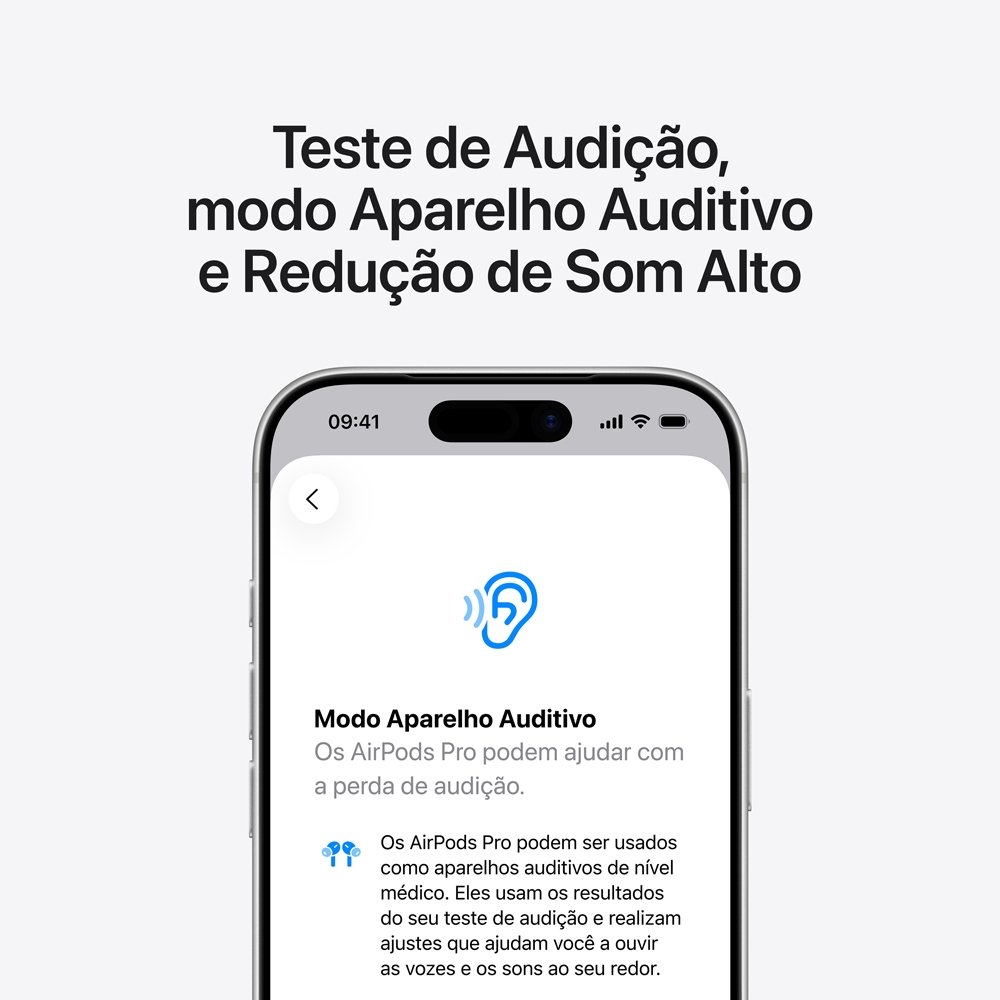 Imagem 6 de 12 do produto AirPods Pro 3 Apple, Chip H2, Estojo de recarga MagSafe USB-C, Branco - MFHP4BZ/A