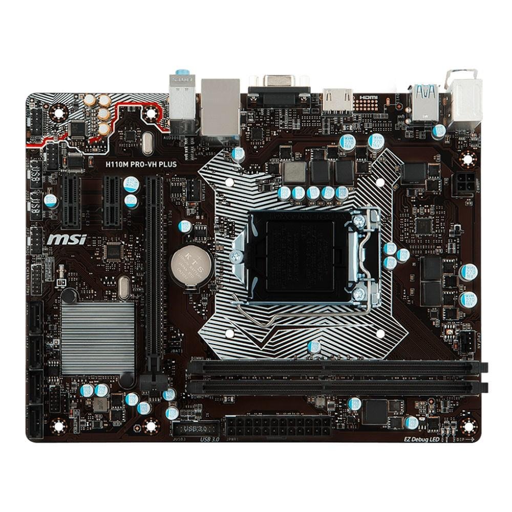 Imagem 4 de 5 do produto Placa-Mãe MSI H110M Pro-VH Plus, Intel LGA 1151, mATX, DDR4, Preto