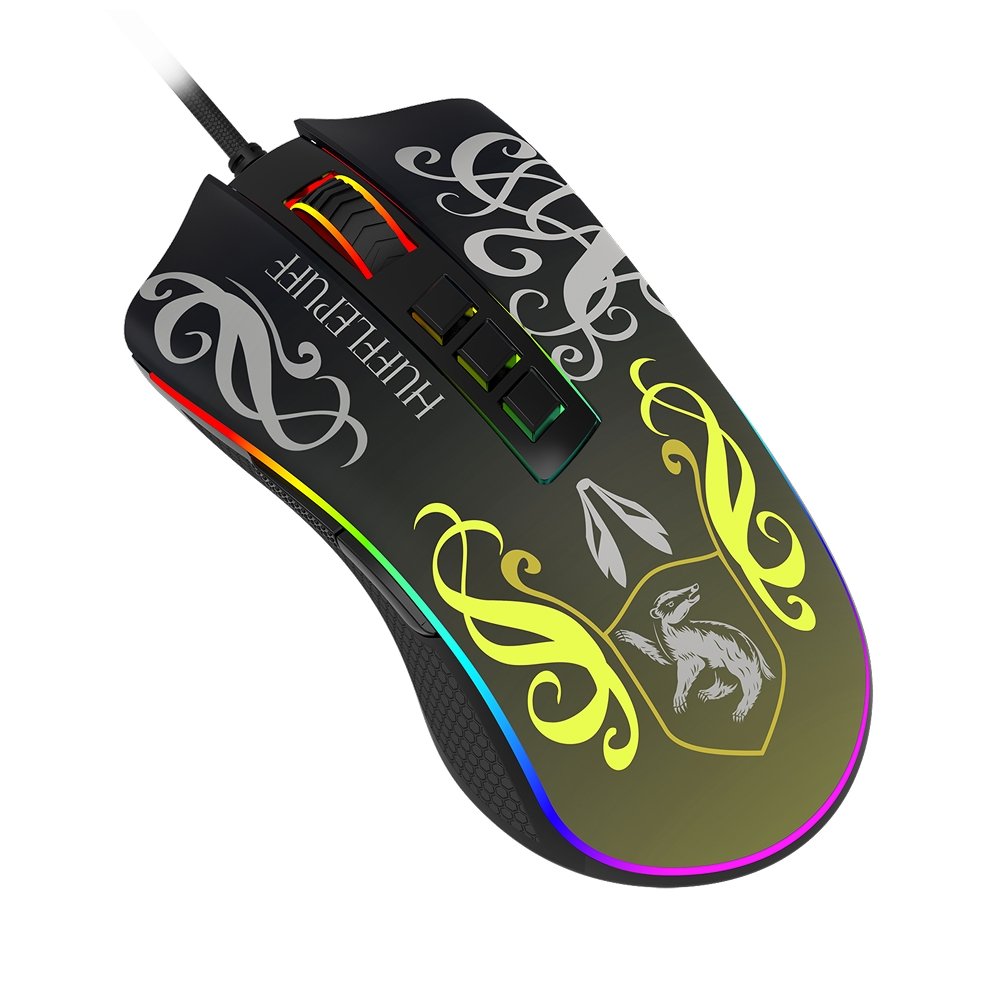Mouse Gamer Redragon Harry Potter Lufa-Lufa, RGB, 12400 DPI, Sensor Pixart PMW3327, USB, Preto e Amarelo - HP-711H