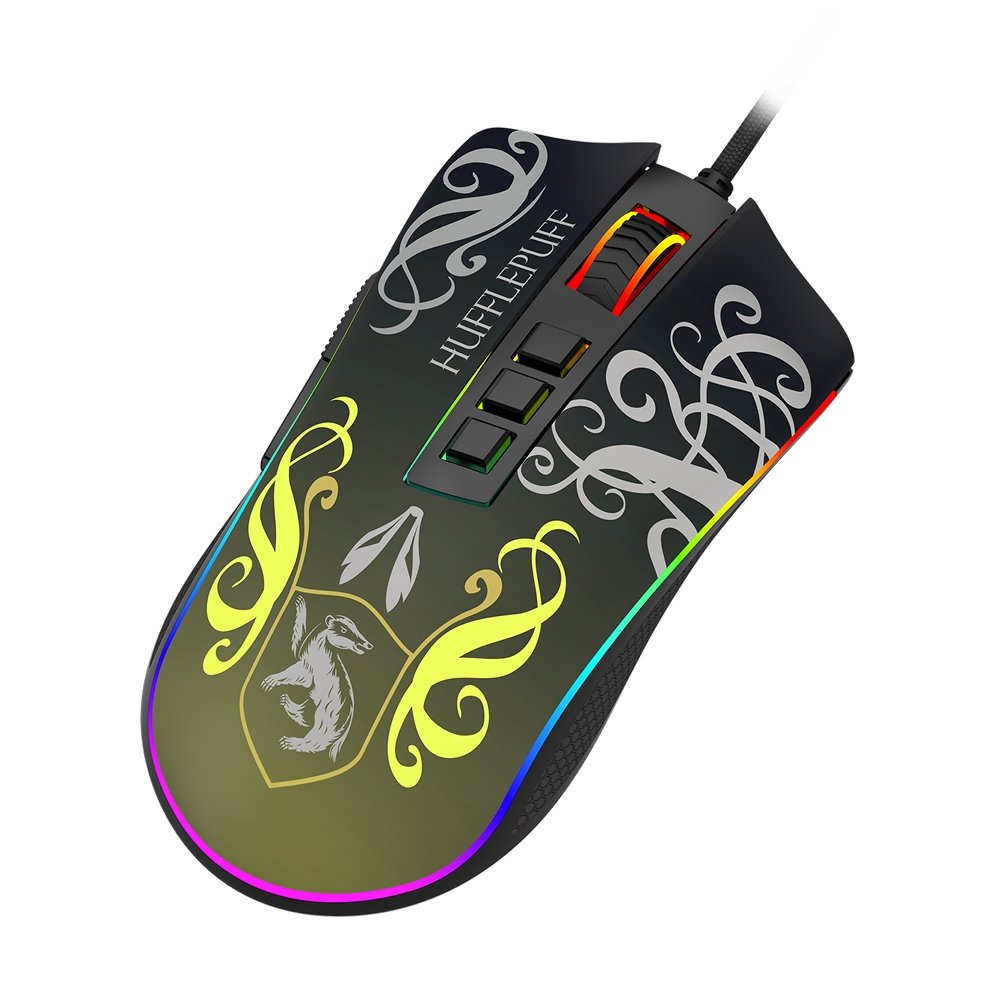 Mouse Gamer Redragon Harry Potter Lufa-Lufa, RGB, 12400 DPI, Sensor Pixart PMW3327, USB, Preto e Amarelo - HP-711H