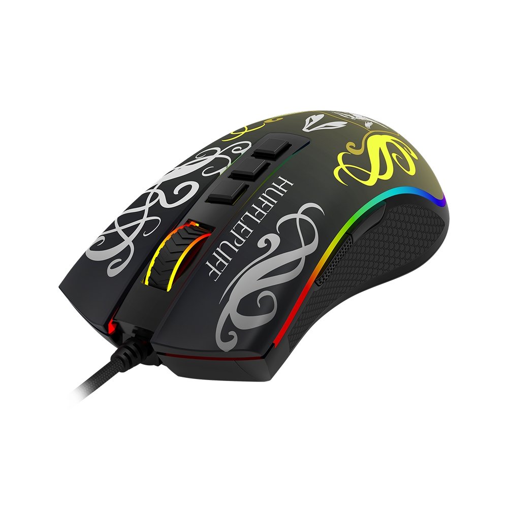 Imagem 8 de 9 do produto Mouse Gamer Redragon Harry Potter Lufa-Lufa, RGB, 12400 DPI, Sensor Pixart PMW3327, USB, Preto e Amarelo - HP-711H