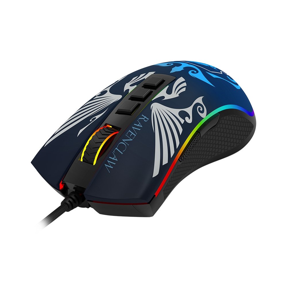 Imagem 2 de 8 do produto Mouse Gamer Redragon Harry Potter Corvinal, RGB, 12400 DPI, Sensor Pixart PMW3327, USB, Preto e Azul - HP-711R