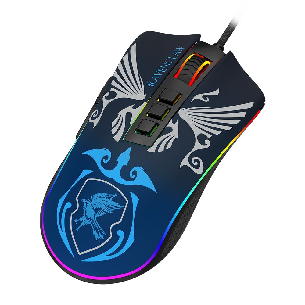 Imagem 6 de 8 do produto Mouse Gamer Redragon Harry Potter Corvinal, RGB, 12400 DPI, Sensor Pixart PMW3327, USB, Preto e Azul - HP-711R