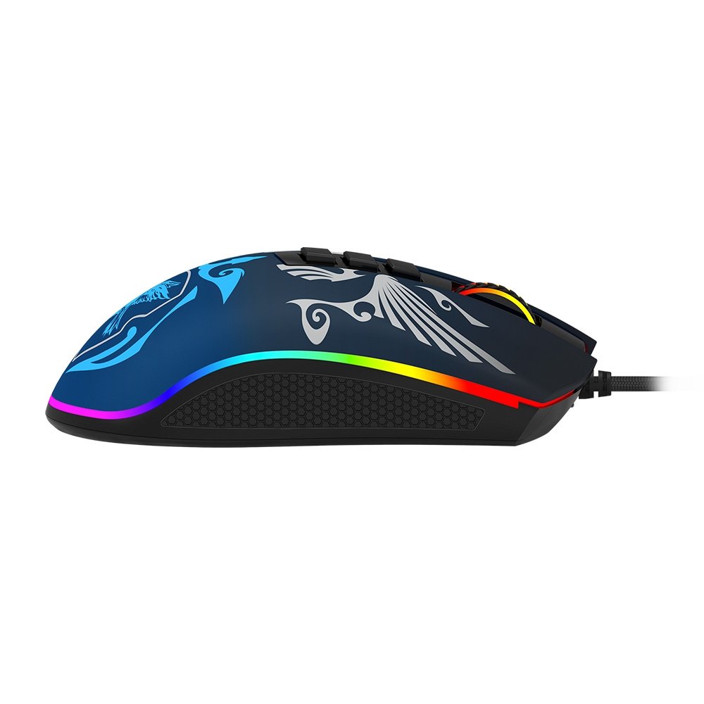 Imagem 8 de 8 do produto Mouse Gamer Redragon Harry Potter Corvinal, RGB, 12400 DPI, Sensor Pixart PMW3327, USB, Preto e Azul - HP-711R