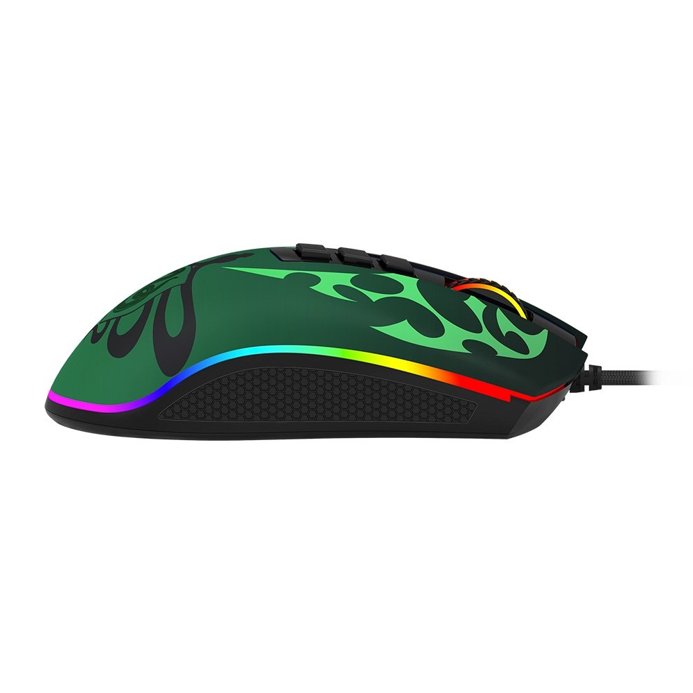 Mouse Gamer ( Balão.info) Harry Potter Sonserina, RGB, ( Balão.info) DPI, Sensor Pixart ( Balão.info), USB, Preto e Verde - ( Balão.info)-711S - foto 5