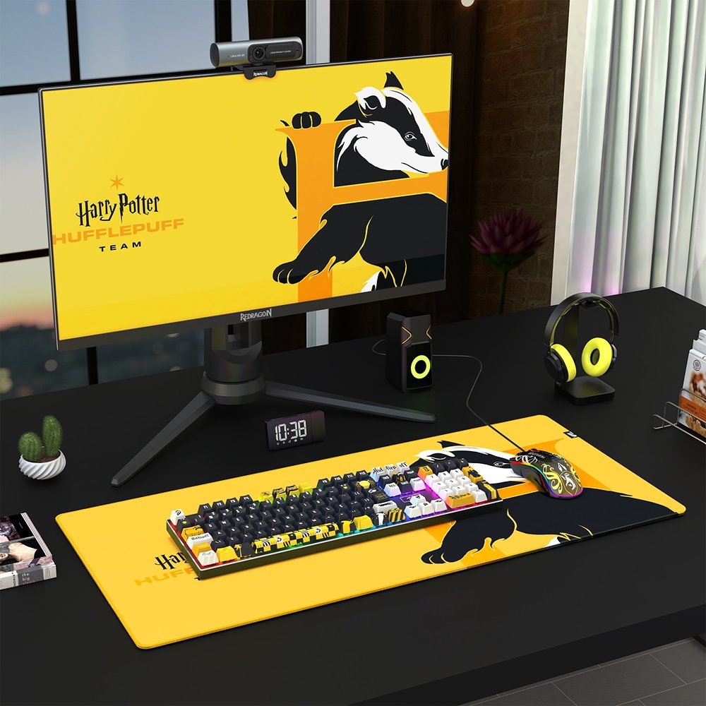 Imagem 8 de 8 do produto Mousepad Gamer Redragon Harry Potter Lufa-Lufa, 400x900x4mm, Tamanho L, Amarelo - HP-940