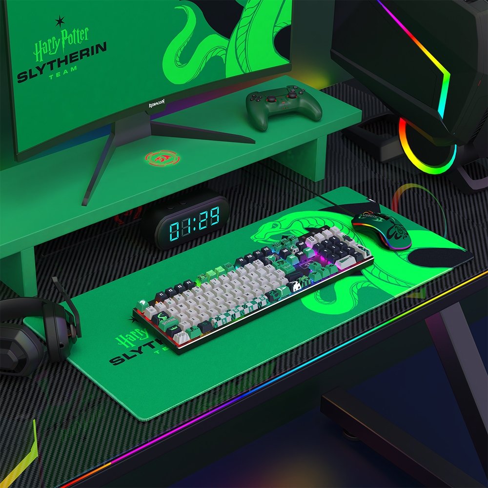 Imagem 7 de 8 do produto Mousepad Gamer Redragon Harry Potter Sonserina, 400x900x4mm, Tamanho L, Verde - HP-938