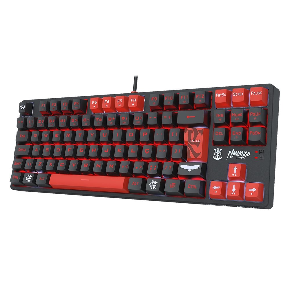 Teclado Mecanico Redragon Gamer Flamengo Nation, TKL, ABNT2, USB, Preto e Vermelho - FL576 - view 4