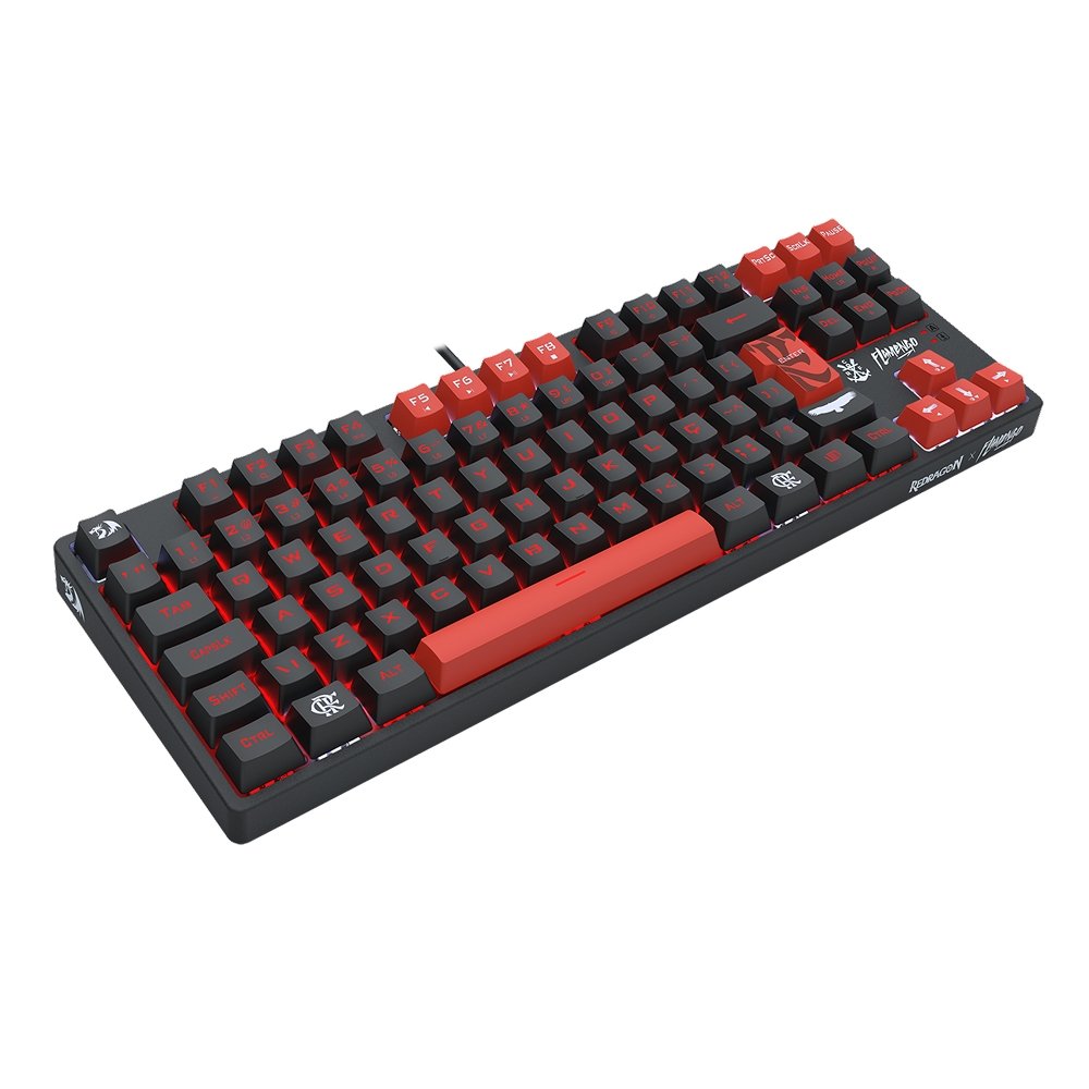 Teclado Mecanico Redragon Gamer Flamengo Nation, TKL, ABNT2, USB, Preto e Vermelho - FL576 - view 6
