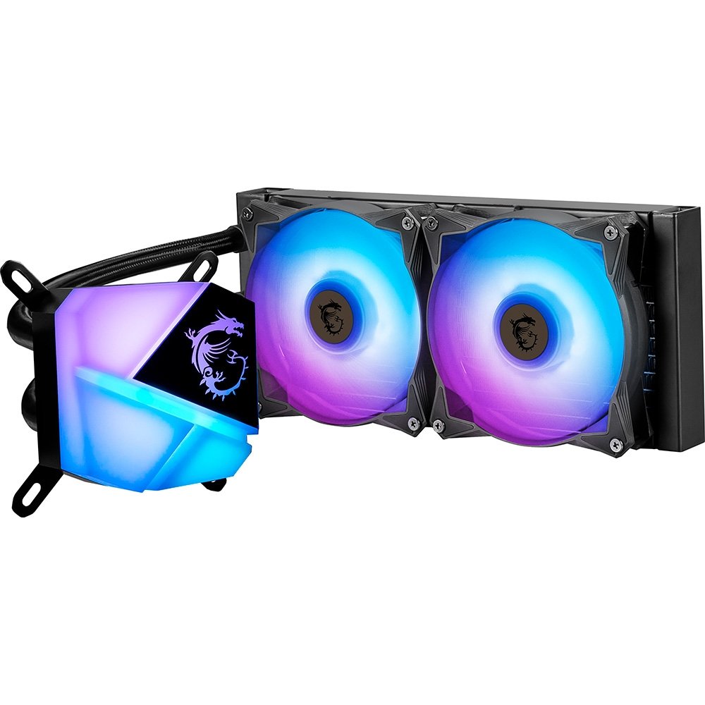 Imagem 3 de 7 do produto Water Cooler MSI MAG Coreliquid C240 , ARGB, 240mm, Intel e AMD, Preto - 306-7ZW2R11-813