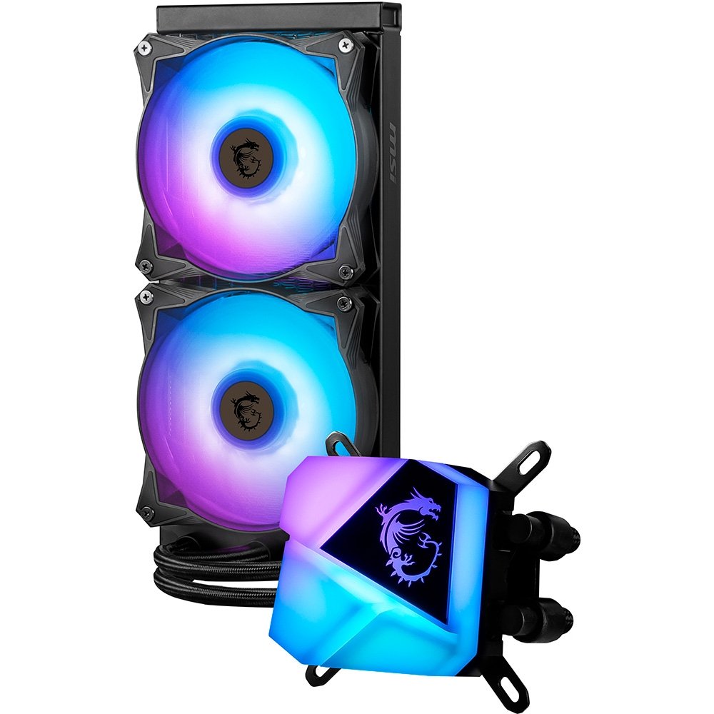 Imagem 5 de 7 do produto Water Cooler MSI MAG Coreliquid C240 , ARGB, 240mm, Intel e AMD, Preto - 306-7ZW2R11-813