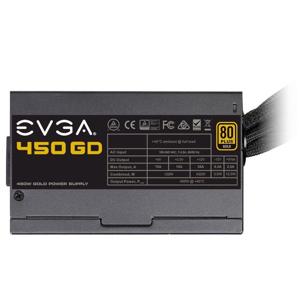 Imagem 3 de 5 do produto Fonte EVGA 450W 80 Plus Gold 100-GD-0450-V