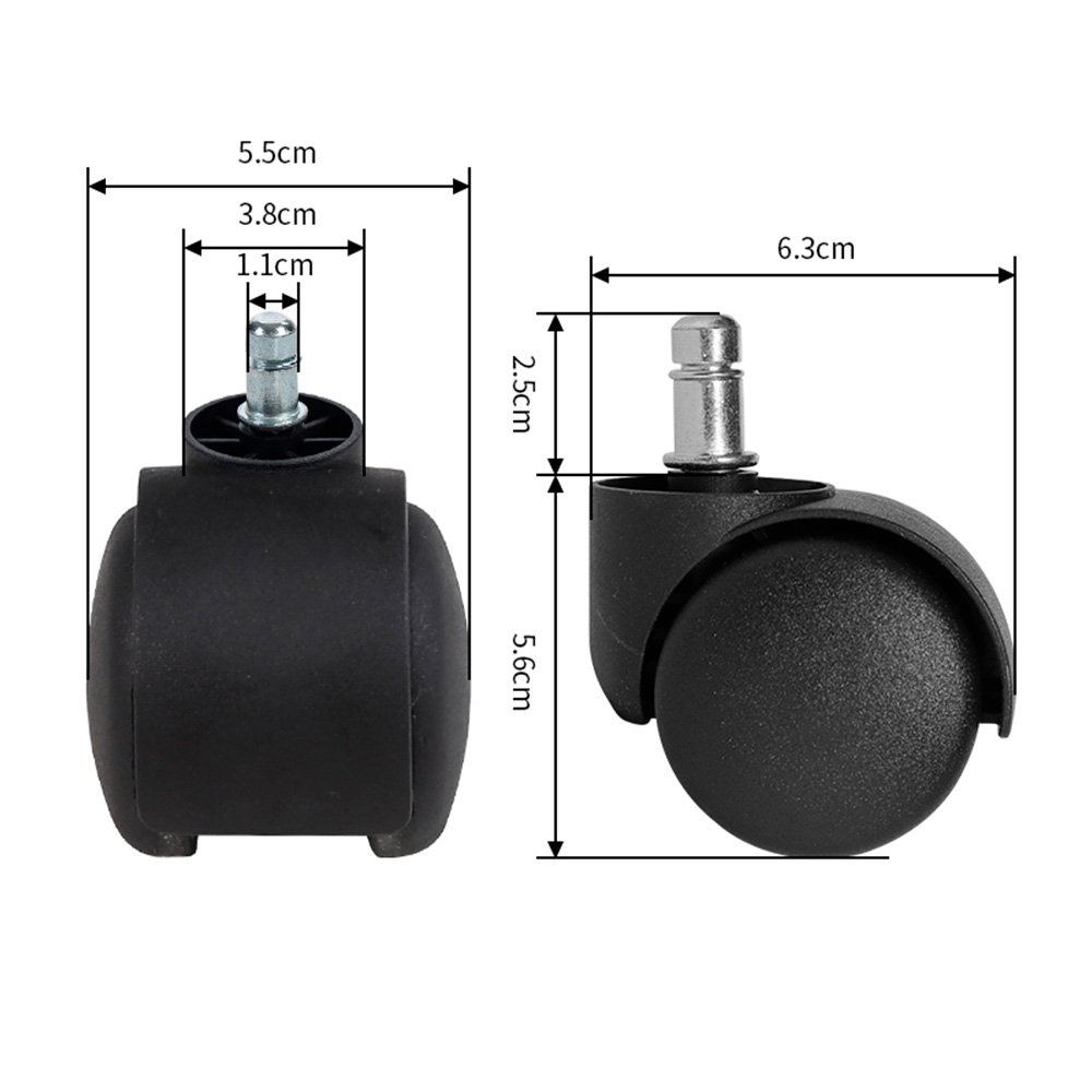 Imagem 2 de 2 do produto Kit Rodinhas Rodízio (PU 50mm) para Cadeira Gamer Husky Gaming Storm 100  - KSHPR300