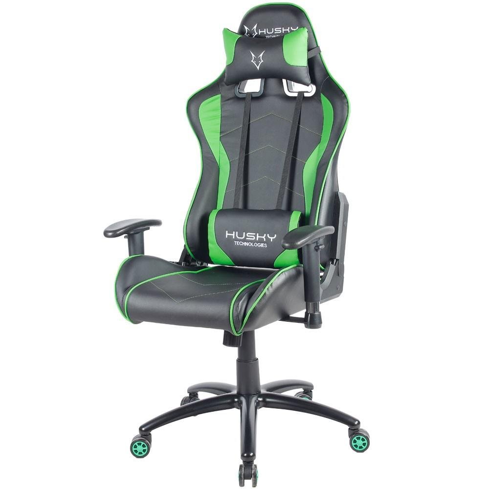 Cadeira Gamer Husky Gaming Storm, Preto e Verde, Com Almofadas, Reclinável, Descanso de Braço 2D - HST-BG Cadeira Gamer Husky Gaming Storm, Preto e Verde, Com Almofadas, Reclinável, Descanso de Braço 2D - HST-BG