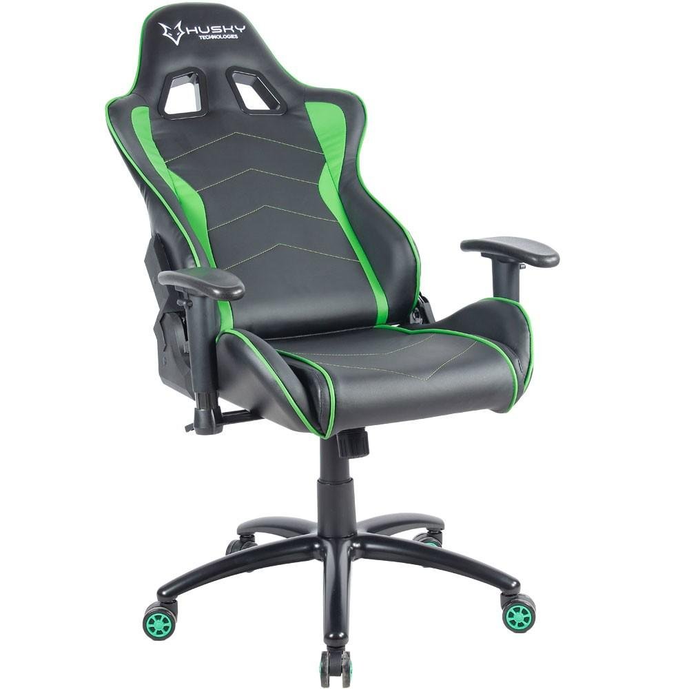Cadeira Gamer Husky Gaming Storm, Preto e Verde, Com Almofadas, Reclinável, Descanso de Braço 2D - HST-BG Cadeira Gamer Husky Gaming Storm, Preto e Verde, Com Almofadas, Reclinável, Descanso de Braço 2D - HST-BG