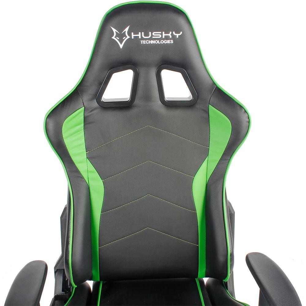 Cadeira Gamer Husky Gaming Storm, Preto e Verde, Com Almofadas, Reclinável, Descanso de Braço 2D - HST-BG Cadeira Gamer Husky Gaming Storm, Preto e Verde, Com Almofadas, Reclinável, Descanso de Braço 2D - HST-BG