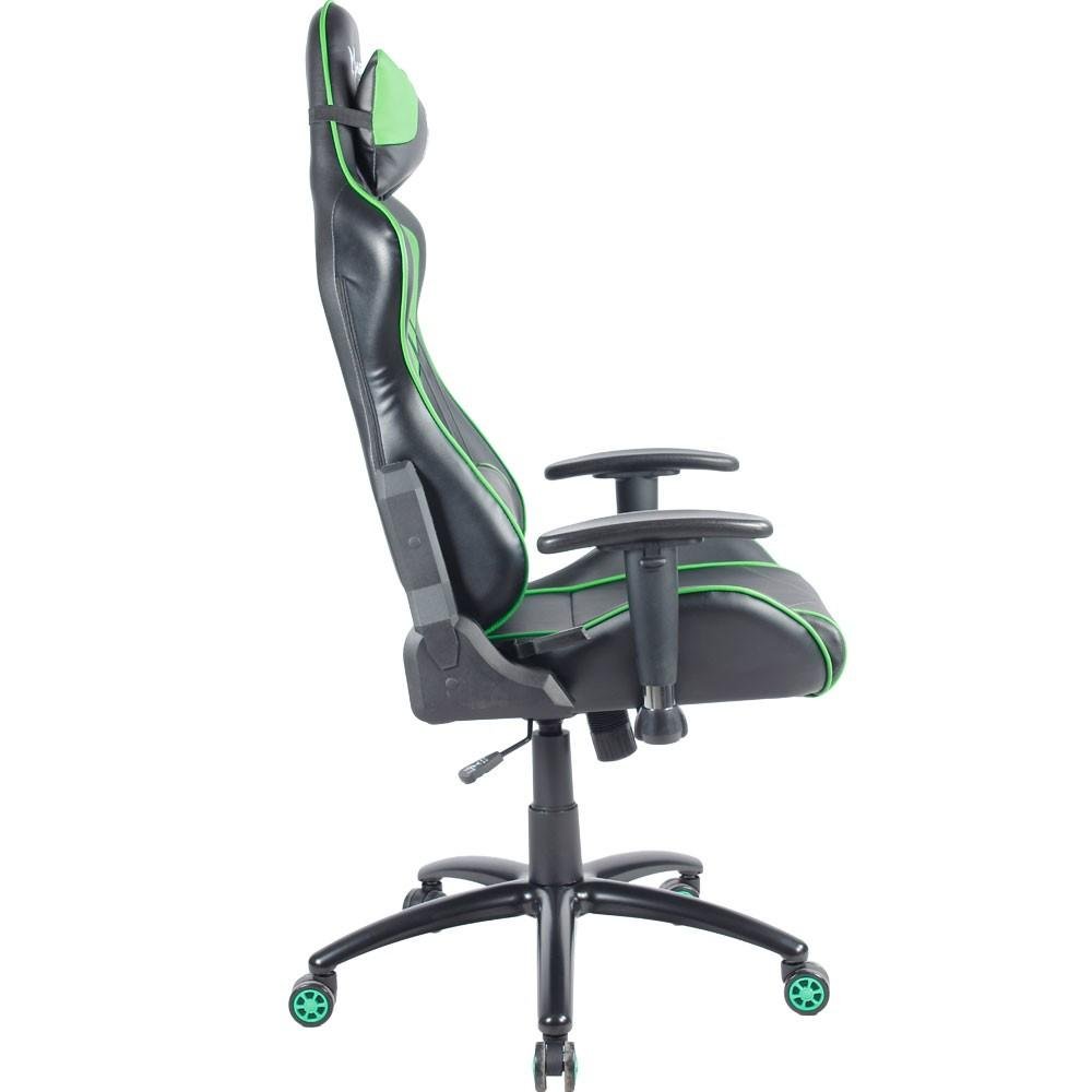 Imagem 8 de 14 do produto Cadeira Gamer Husky Gaming Storm, Preto e Verde, Com Almofadas, Reclinável, Descanso de Braço 2D - HST-BG
