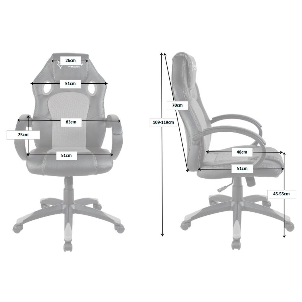 Cadeira Gamer Husky Gaming Snow, Preto e Azul, Cilindro de Gás Classe 4, Base em Metal, Roda em Nylon - HSN-BB