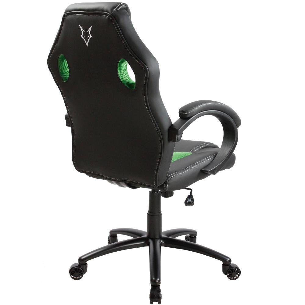 Imagem 2 de 3 do produto Cadeira Gamer Husky Gaming Snow, Preto e Verde, Cilindro de Gás Classe 4, Base em Metal, Roda em Nylon - HGMA018