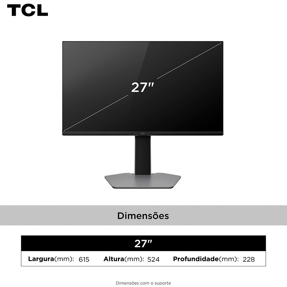 "Monitor Gamer TCL QD Mini LED 27"", QHD, 180Hz, 1ms, HDR 600, Altura Ajustável - 27G64" - view 6