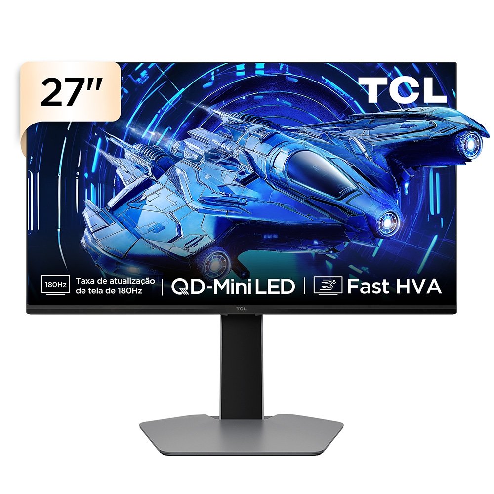 "Monitor Gamer TCL QD Mini LED 27"", QHD, 180Hz, 1ms, HDR 600, Altura Ajustável - 27G64" - view 2