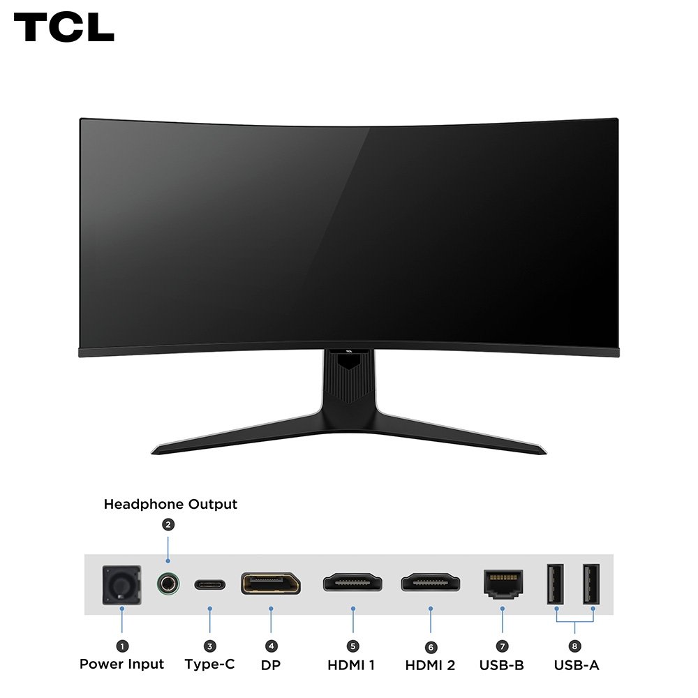 Monitor Gamer Curvo TCL QD Mini LED 34, WQHD, Ultrawide, 180Hz, 1ms, HDR 1400, USB-C, FreeSync Premium, Altura Ajustável, Som Integrado - 34R83Q - view 3
