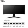 Monitor Gamer Curvo TCL QD Mini LED 34", WQHD, Ultrawide, 180Hz, 1ms, HDR 1400, USB-C, FreeSync Premium, Altura Ajustável, Som Integrado - 34R83Q