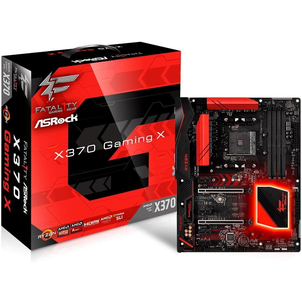 Placa-Mãe ASRock p/ AMD AM4 ATX Fatal1ty X370 Gaming X DDR4 Placa-Mãe ASRock p/ AMD AM4 ATX Fatal1ty X370 Gaming X DDR4