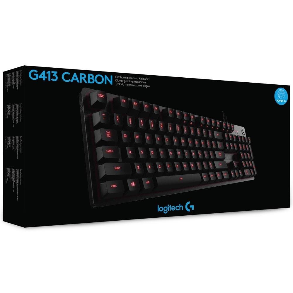 Imagem 9 de 10 do produto Teclado Mecânico Gamer Logitech G413 Carbon, LED Vermelho, Switch Romer-G Tactile, US - 920-008300