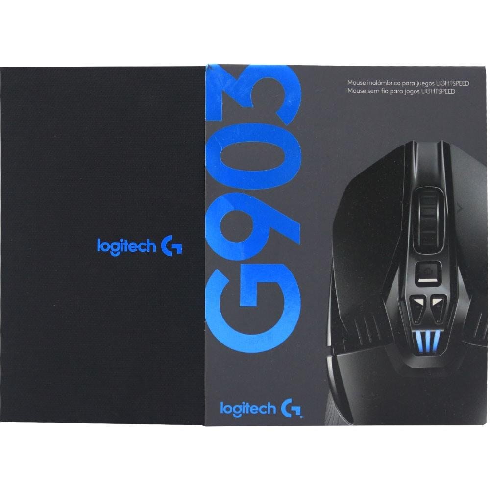Imagem 12 de 13 do produto Mouse Sem Fio Gamer Logitech G903 Recarregável, RGB Lightsync, Design Ambidestro, 11 Botões, 12000DPI - 910-005086