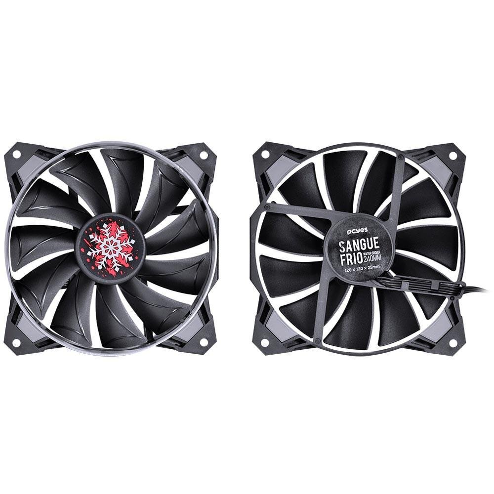 Imagem 9 de 13 do produto Water Cooler PCYes Sangue Frio, 240mm, AMD/Intel, Preto - PWC240H40PTSL