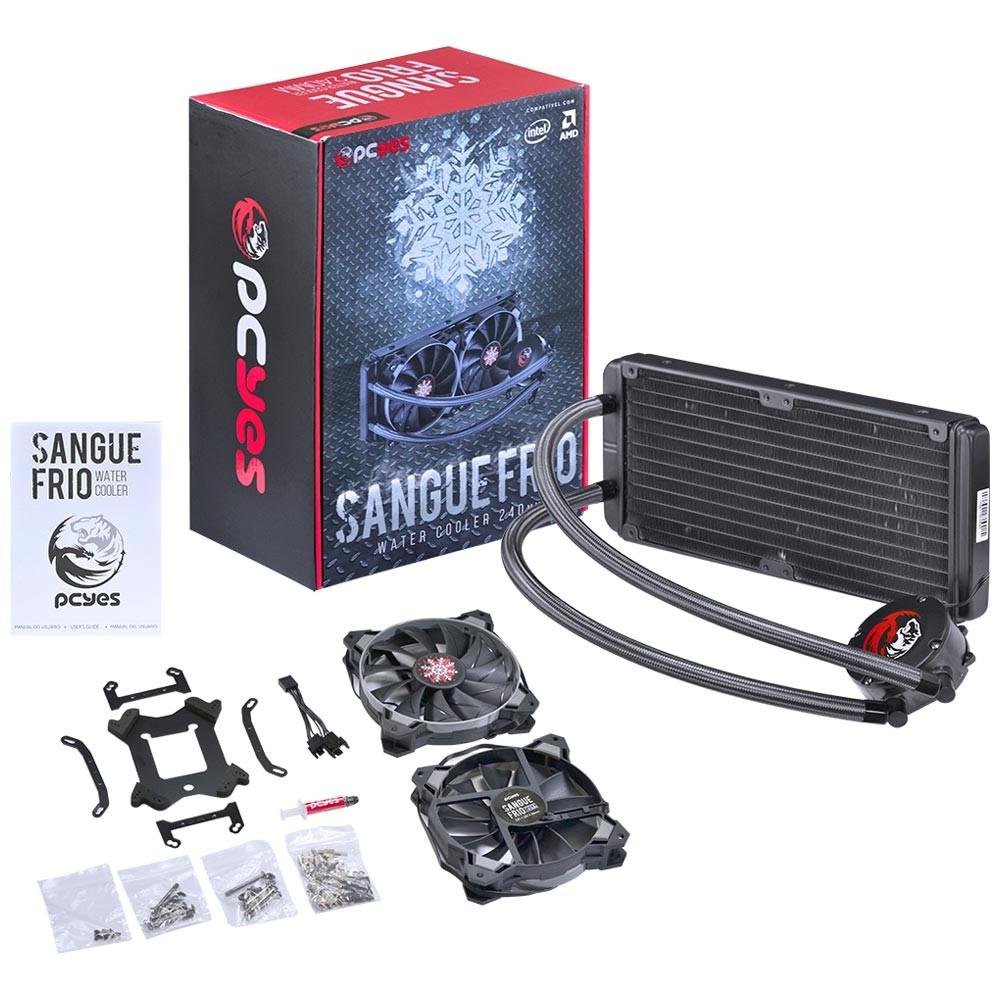 Imagem 11 de 13 do produto Water Cooler PCYes Sangue Frio, 240mm, AMD/Intel, Preto - PWC240H40PTSL