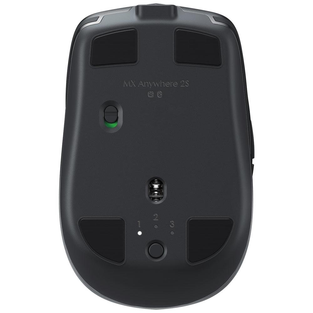 Mouse Logitech MX Anywhere 2S Sem Fio Recarregável Tecnologia Flow Unifying Cinza 4000DPI - 910-005132