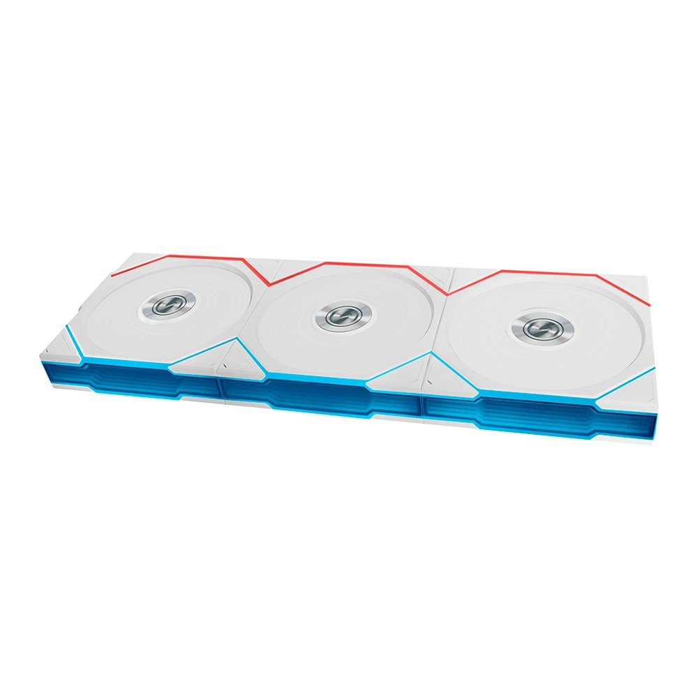 Imagem 2 de 10 do produto Kit com 3 Ventoinhas Lian Li UNI FAN TL, 120mm, ARGB, Branco - 12TL1W3W