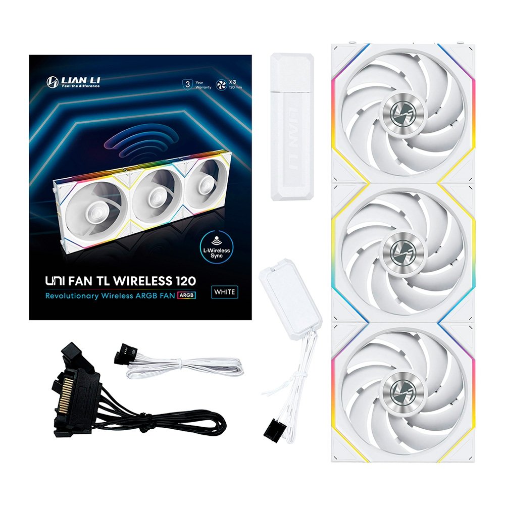 Imagem 10 de 10 do produto Kit com 3 Ventoinhas Lian Li UNI FAN TL, 120mm, ARGB, Branco - 12TL1W3W