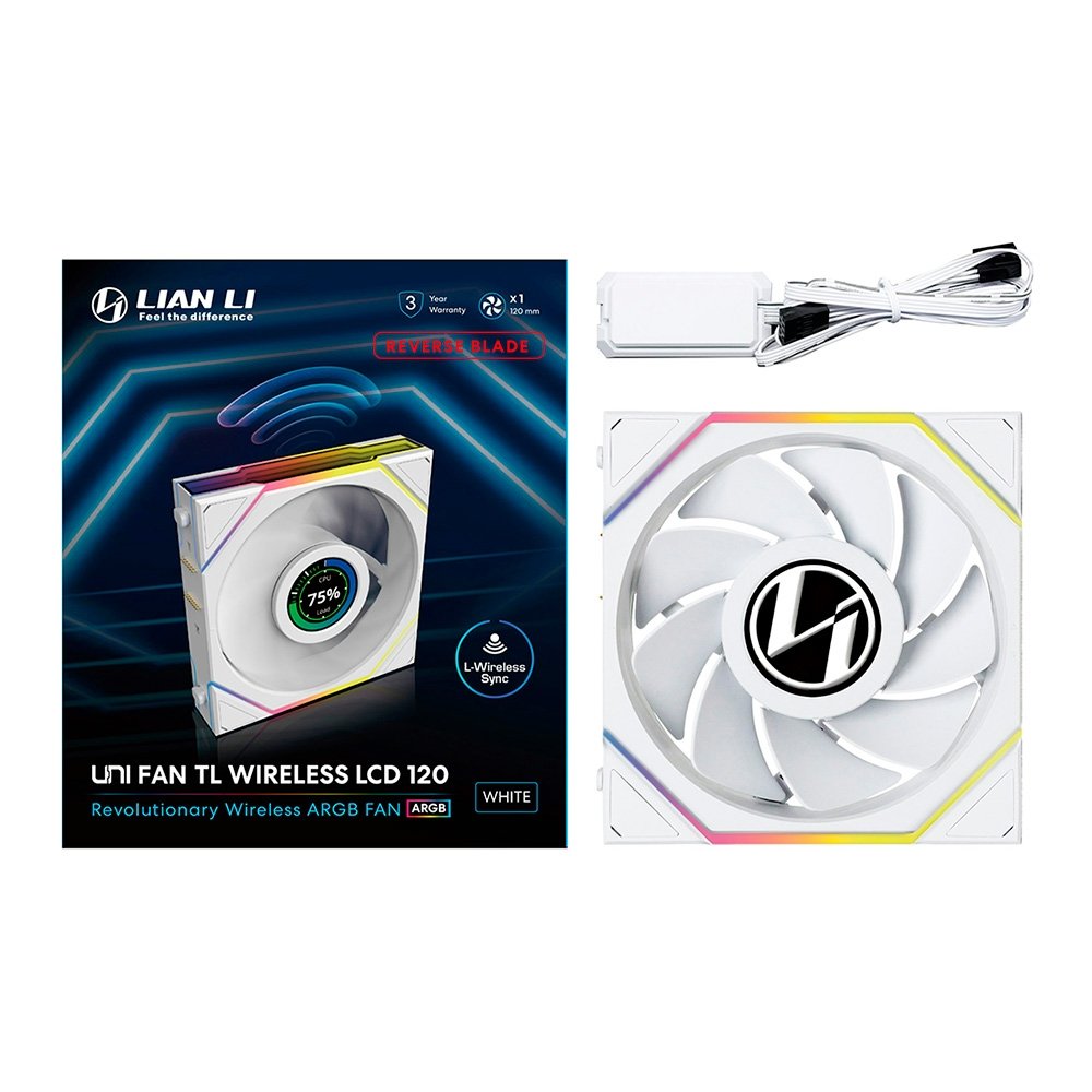 PC用ファン・クーラー LIAN LI UNI FAN TL LCD 120 REVESE BLADE Fan Lian Li Uni Fan TL LCD 120 ARGB Branco | KaBuM