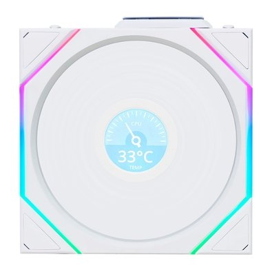 Ventoinha Lian Li UNI FAN TL LCD, 120mm, ARGB, Reverse Blade, Branca - 12RTLLCD1W1W