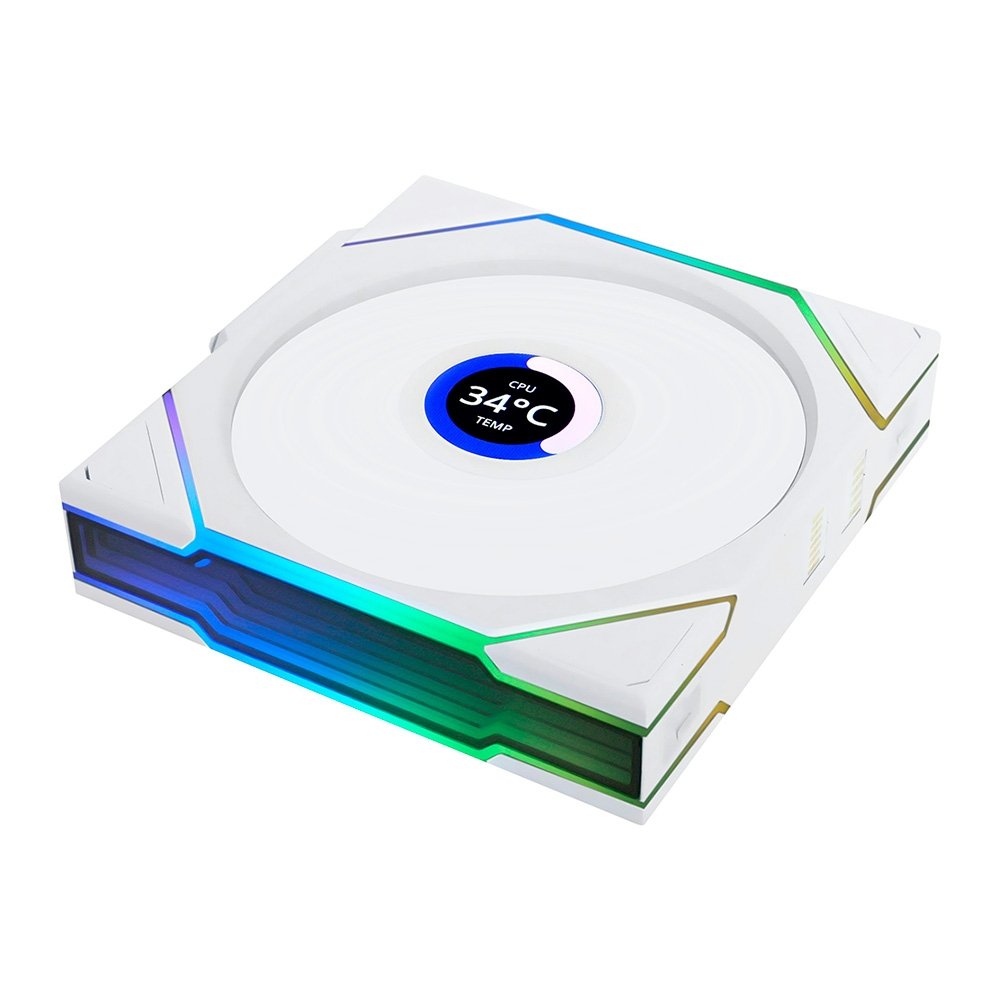 Imagem 4 de 8 do produto Ventoinha Lian Li UNI FAN TL LCD, 120mm, ARGB, Reverse Blade, Branca - 12RTLLCD1W1W