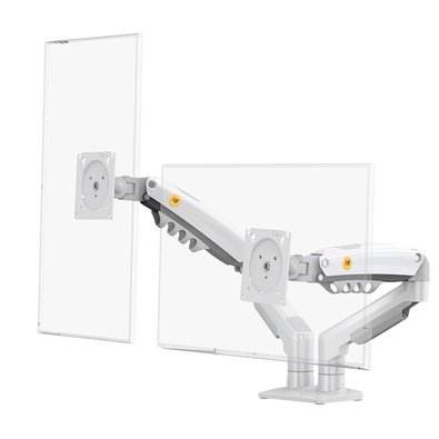 Suporte de Mesa Articulado para 2 Monitores de 17" a 27" North Bayou, Ajustes com Pistão a Gás, Branco - F160-XE NB