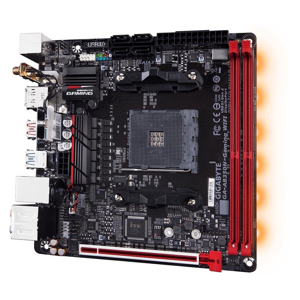 Placa-Mãe Gigabyte GA-AB350N-Gaming Wi-Fi, AMD AM4, Mini-ITX, DDR4 Placa-Mãe Gigabyte GA-AB350N-Gaming Wi-Fi, AMD AM4, Mini-ITX, DDR4
