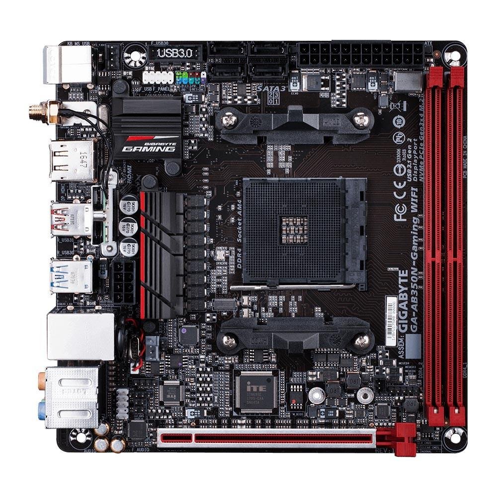 Placa-Mãe Gigabyte GA-AB350N-Gaming Wi-Fi, AMD AM4, Mini-ITX, DDR4 Placa-Mãe Gigabyte GA-AB350N-Gaming Wi-Fi, AMD AM4, Mini-ITX, DDR4
